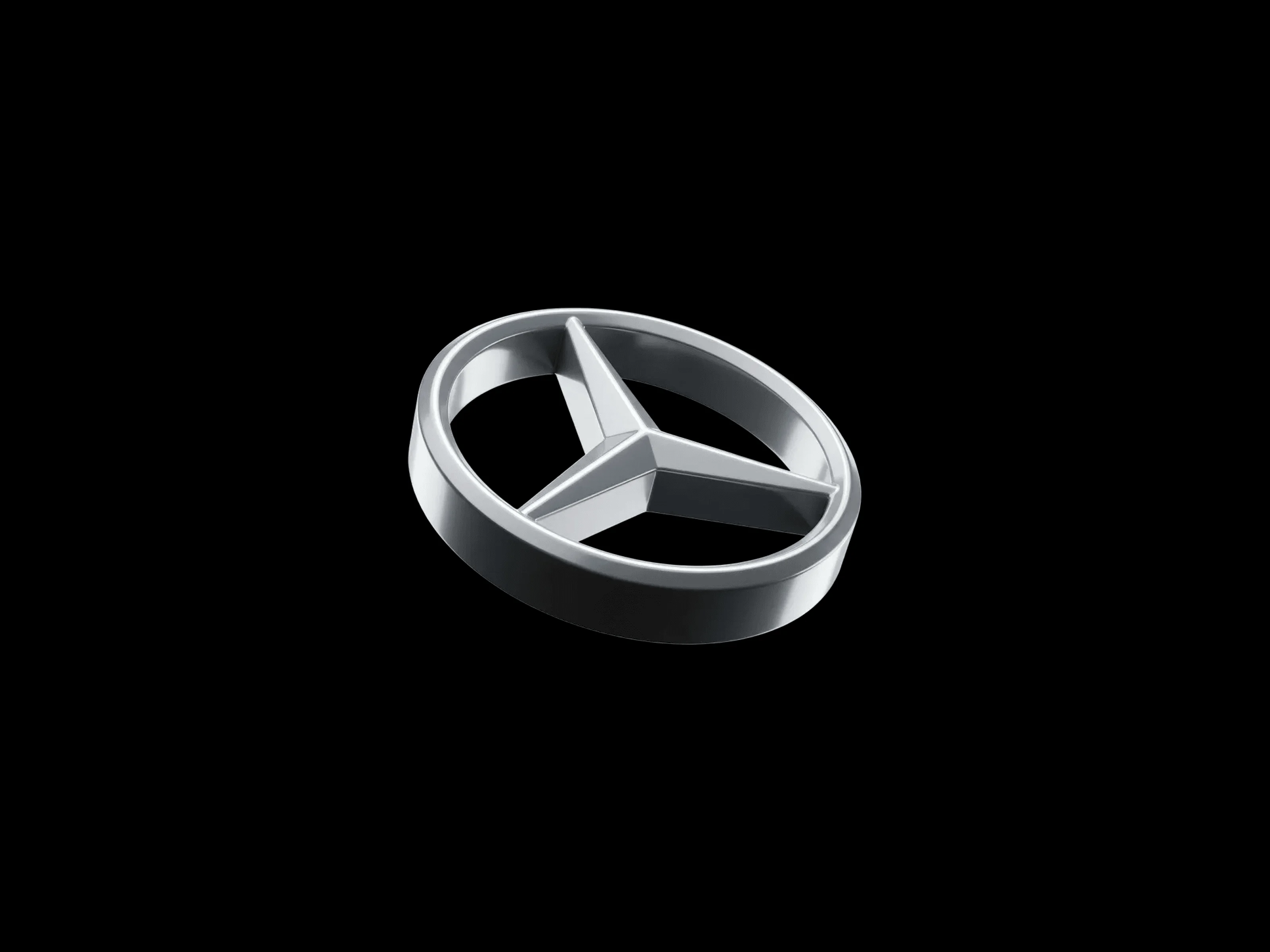 Glossy 3D Plastic Logo on Vantablack