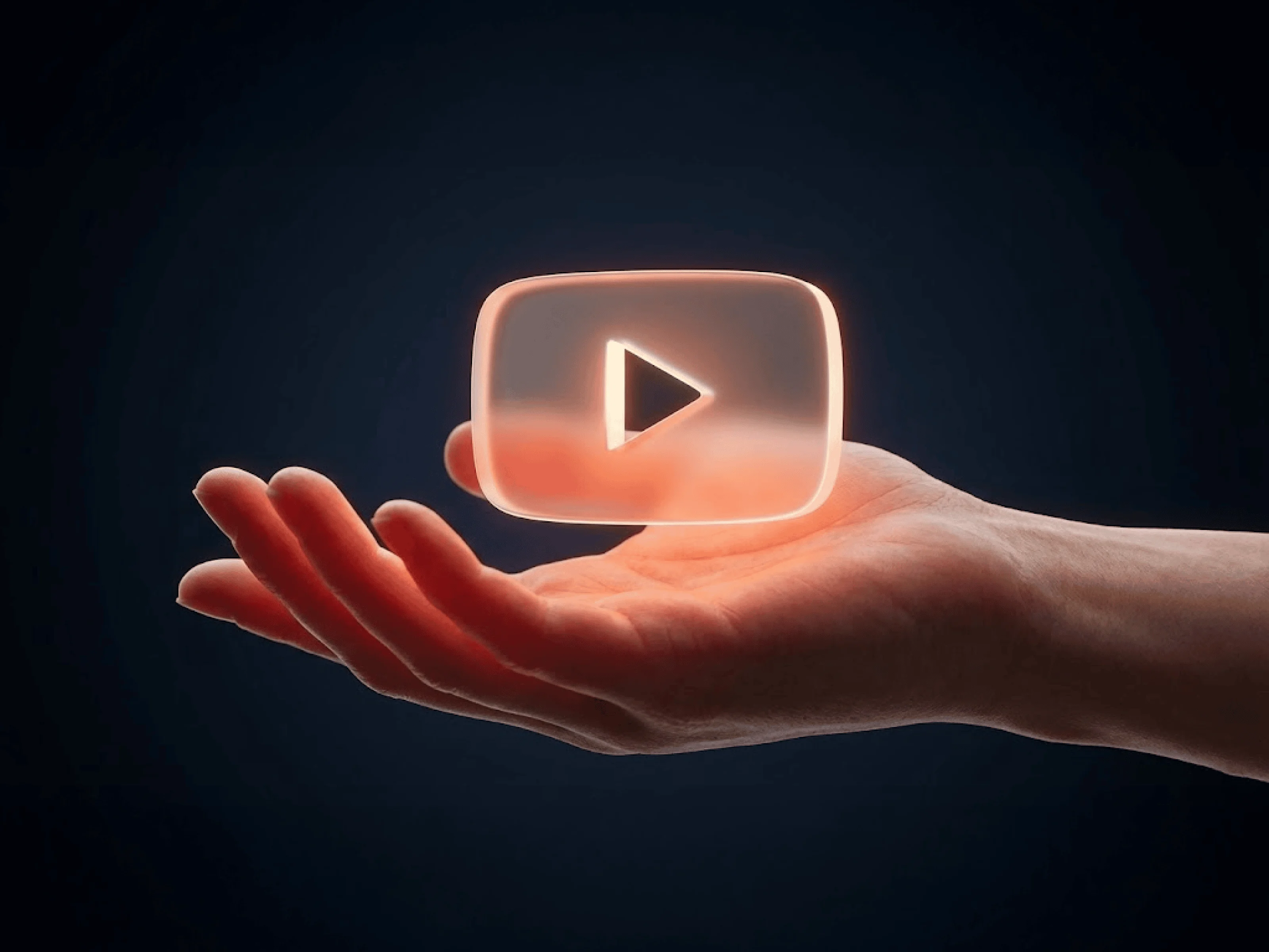 Hand Holding Glowing Logo