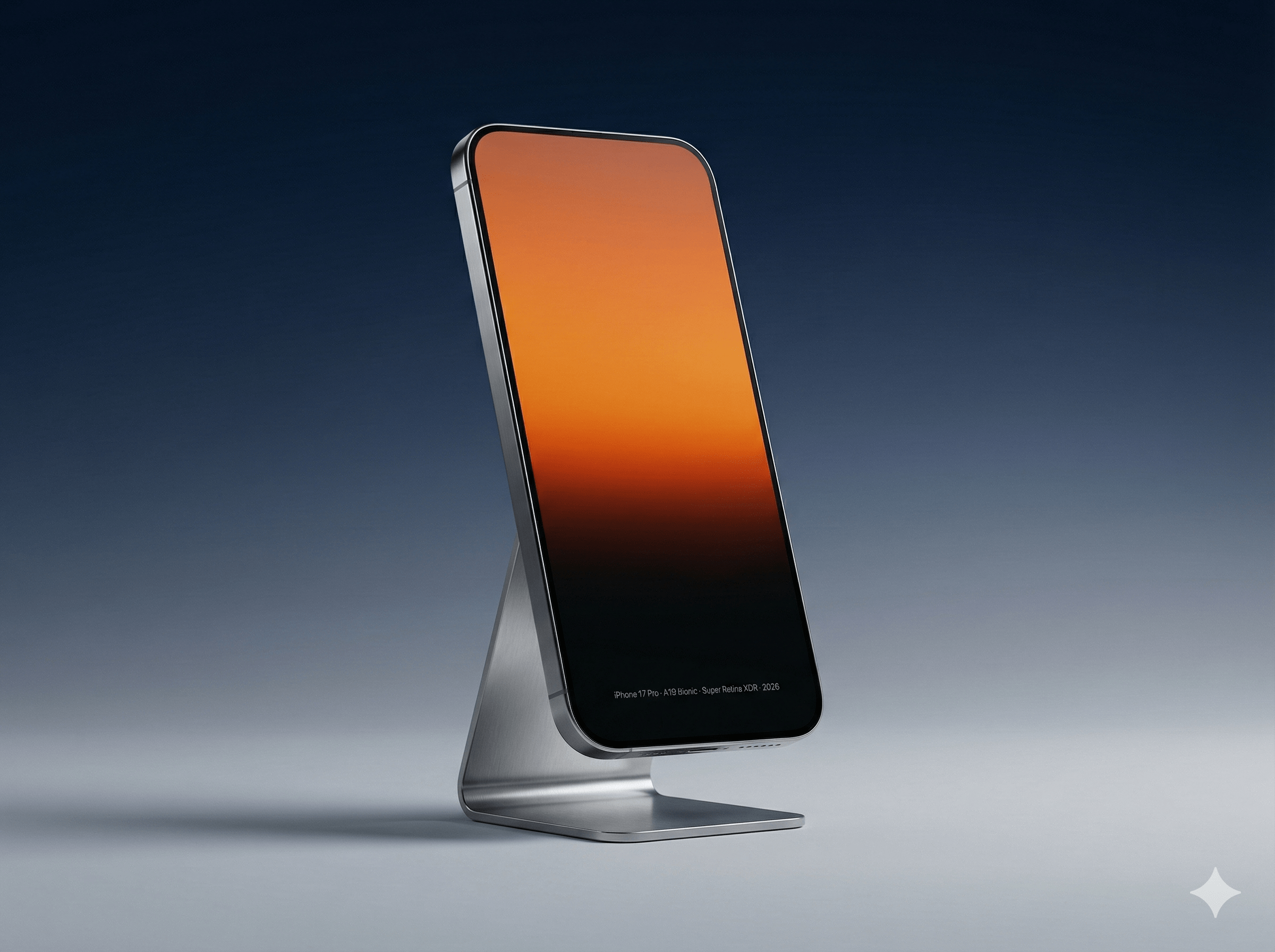 Apple Device on Minimalist Metallic Stand Mockup