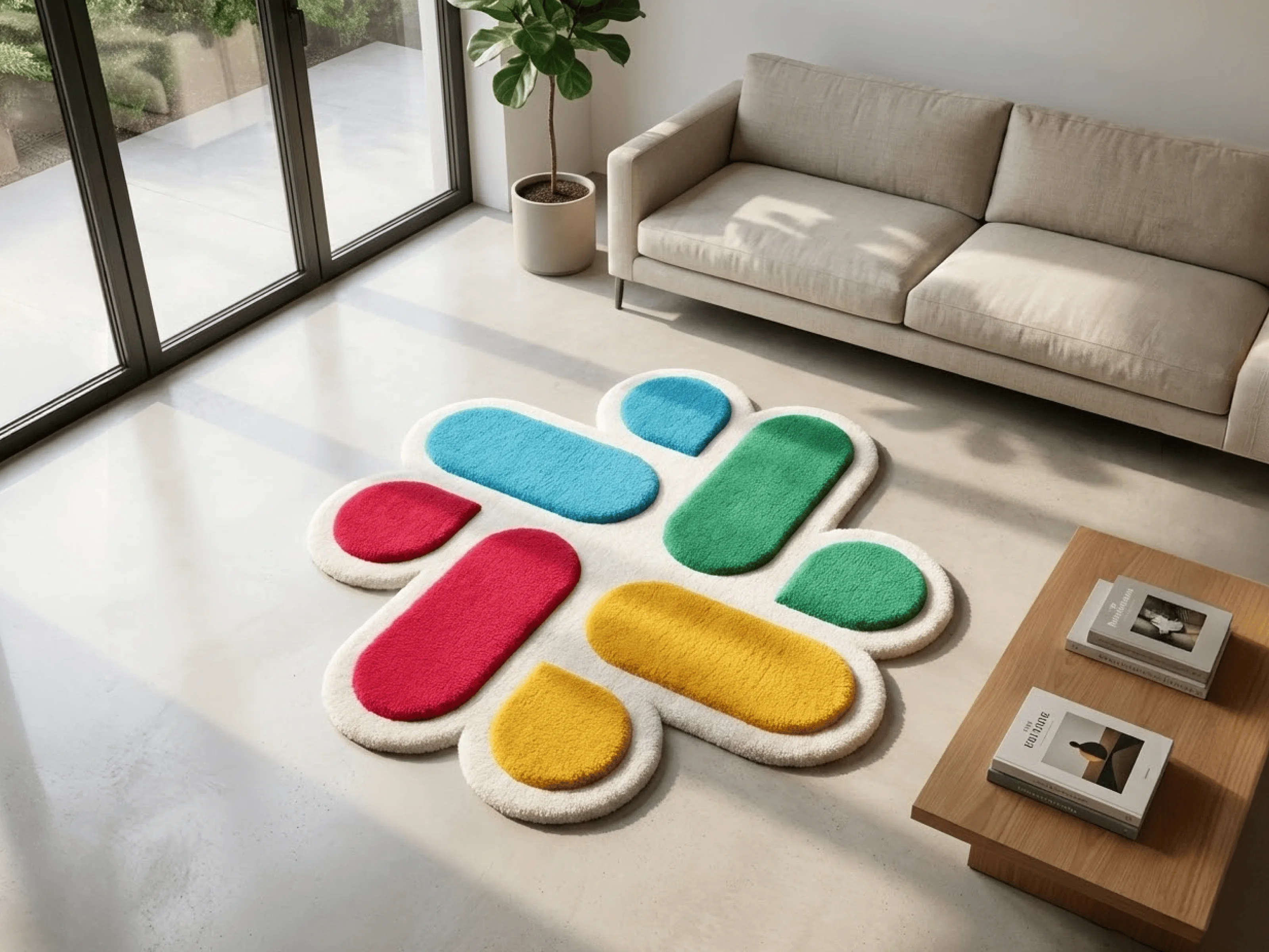 Tufted Rug Mockup Living Room