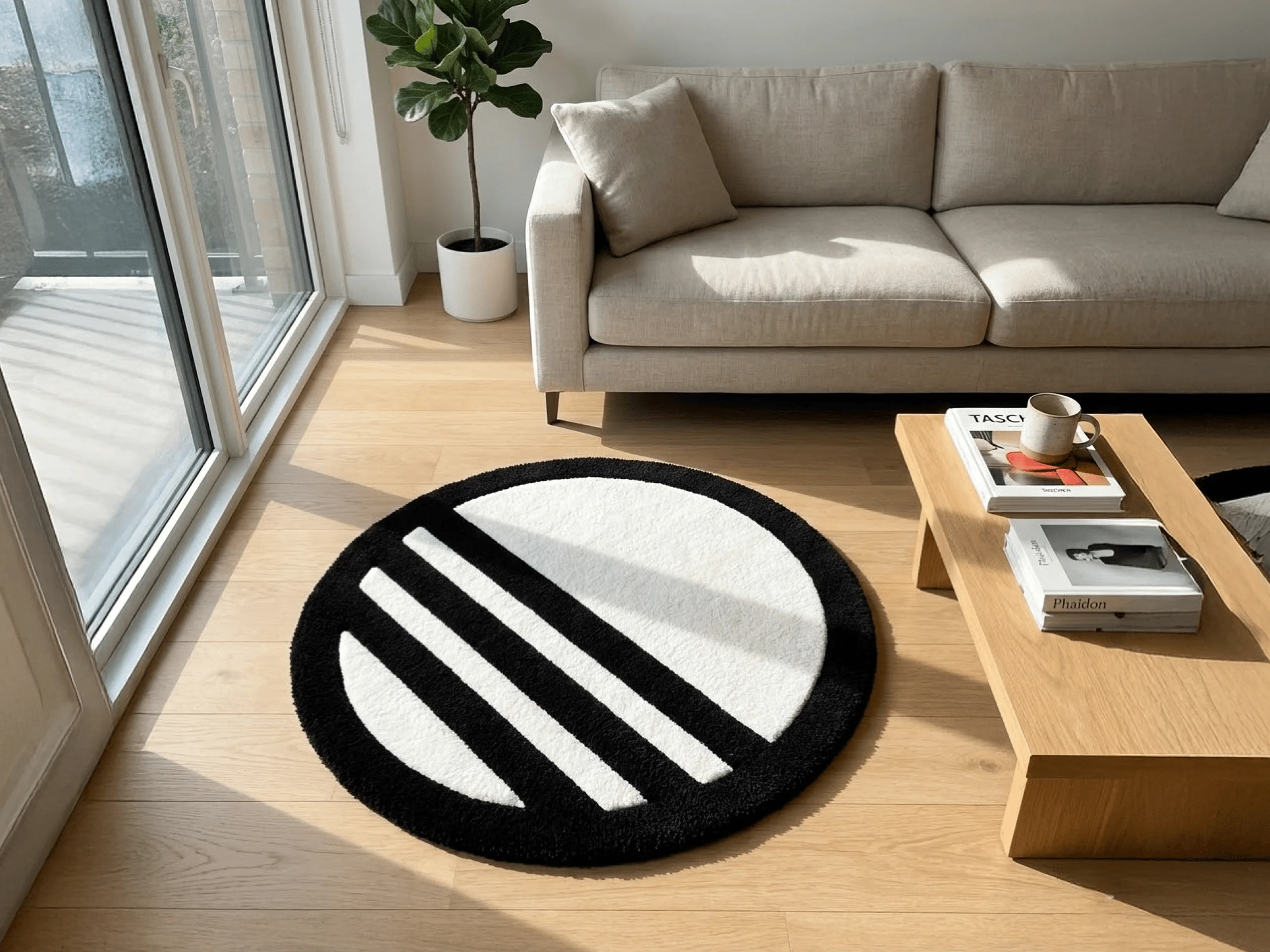 Tufted Rug Mockup Living Room